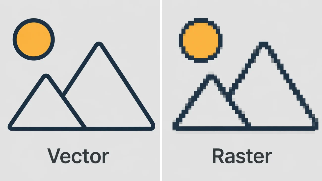 Minimalist split hero graphic featuring a chat bubble with code brackets on the left and a photo placeholder with an X icon on the right in blue and white colors.