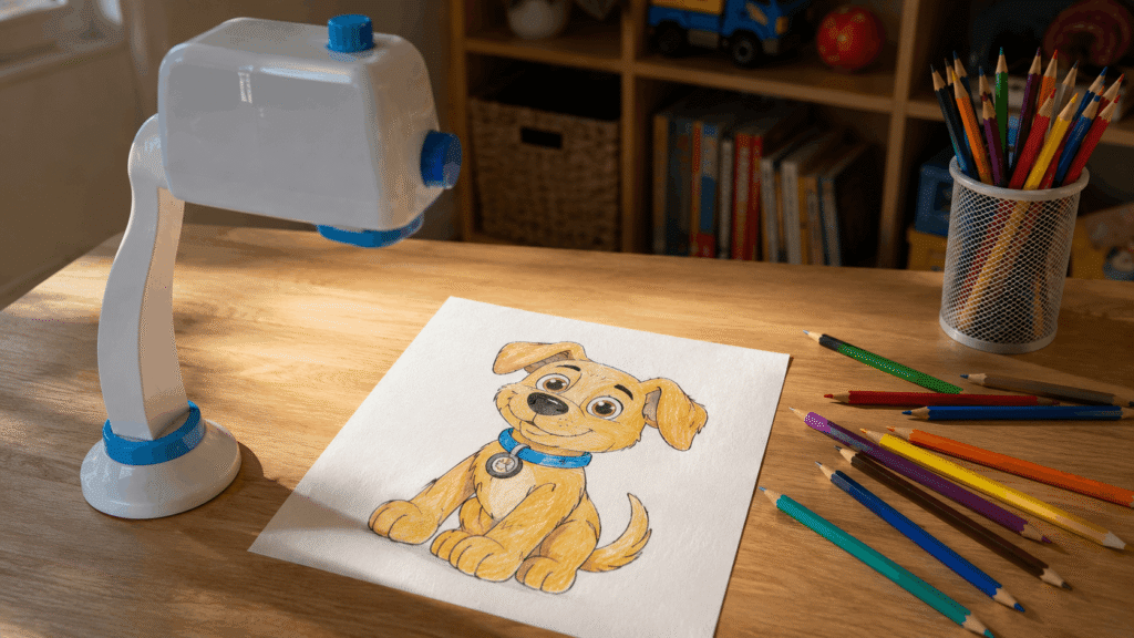 Finished drawing made with a Smart Sketcher projector
