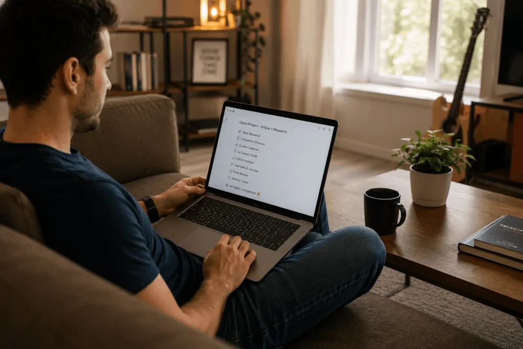 freelancer using ai arbitrage to finish client work faster