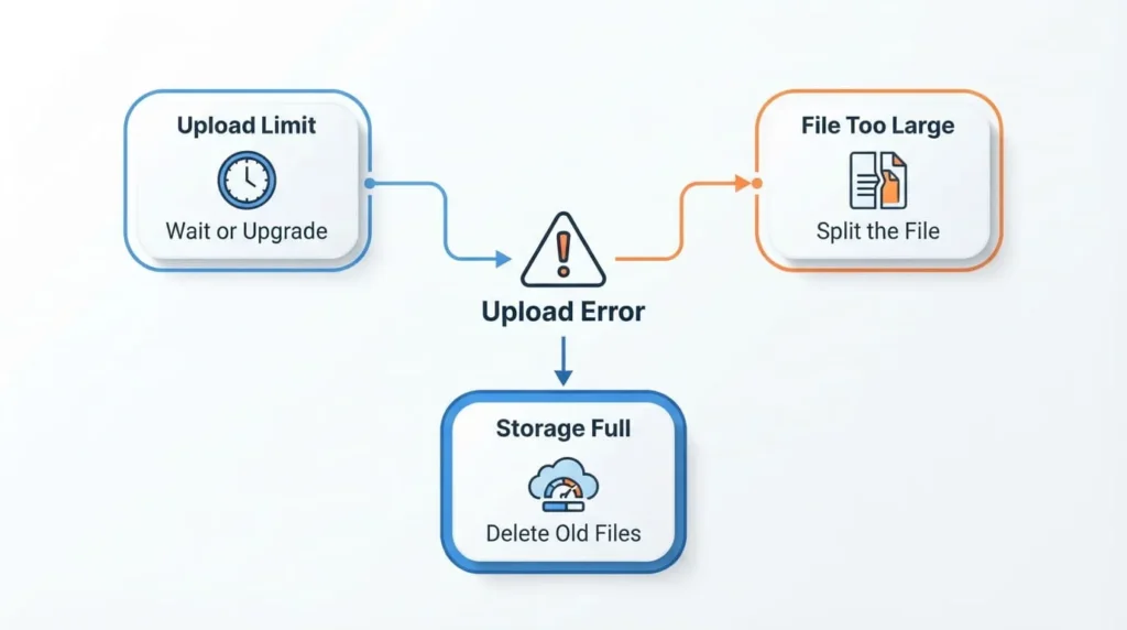 ChatGPT File Upload Limit Explained 2 Comparison table showing ChatGPT upload limits for general files, spreadsheets, CSV files, images, and text documents with their maximum supported sizes.