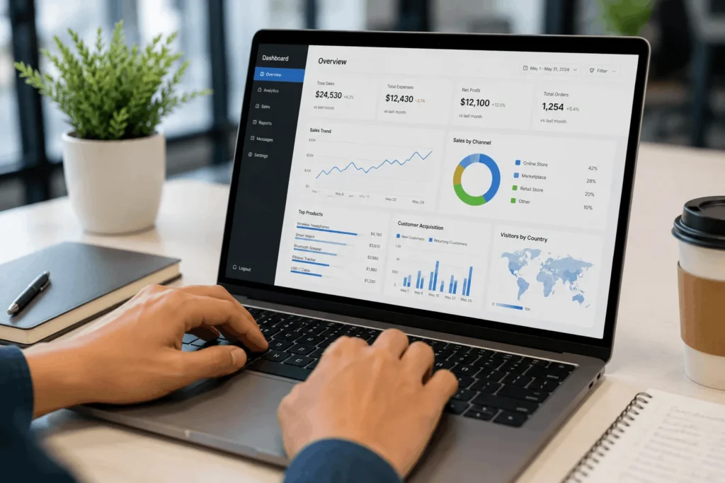 Business owner using data to solve a sales problem