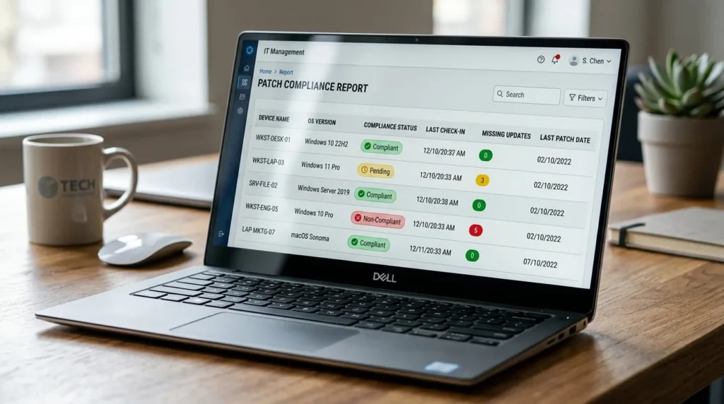 compliance report from patch management tools