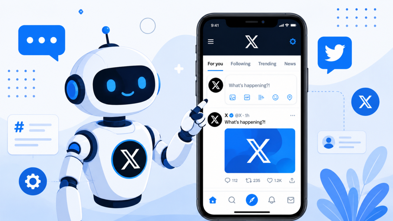 Illustration showing how to make a Twitter bot connect to the X platform