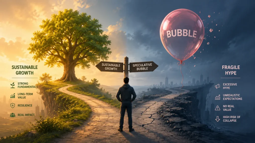 Crossroads between sustainable growth and bubble risk for is AI a bubble question