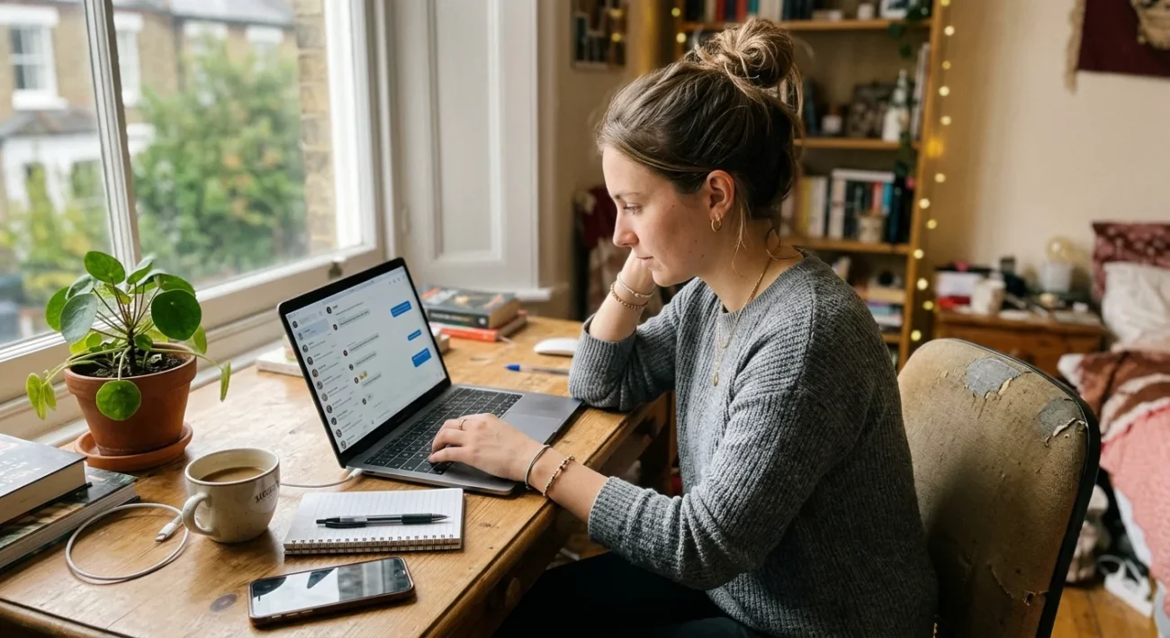 Person using laptop to chat with Janitor AI and set safe words