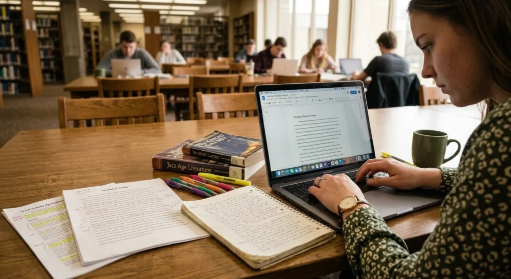 Student keeping drafts and notes so teachers who check for AI can see how the essay was written