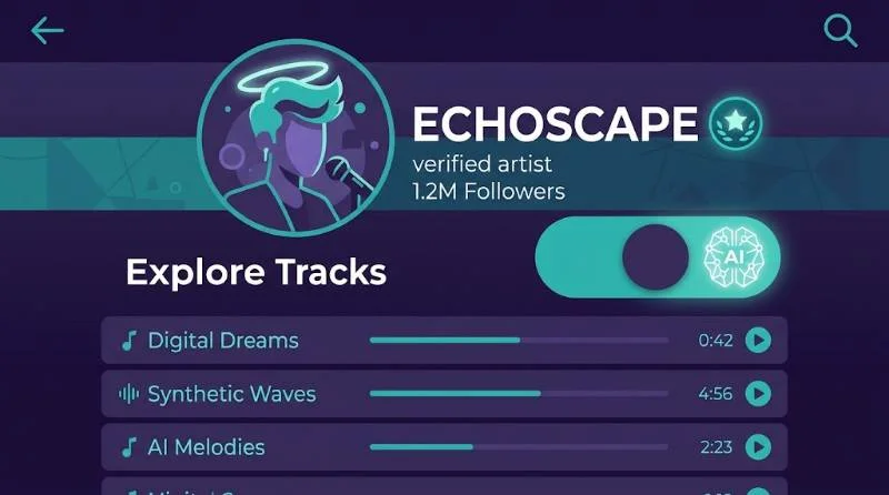 Streaming app profile with AI badge and filter toggle used to answer is Skars AI