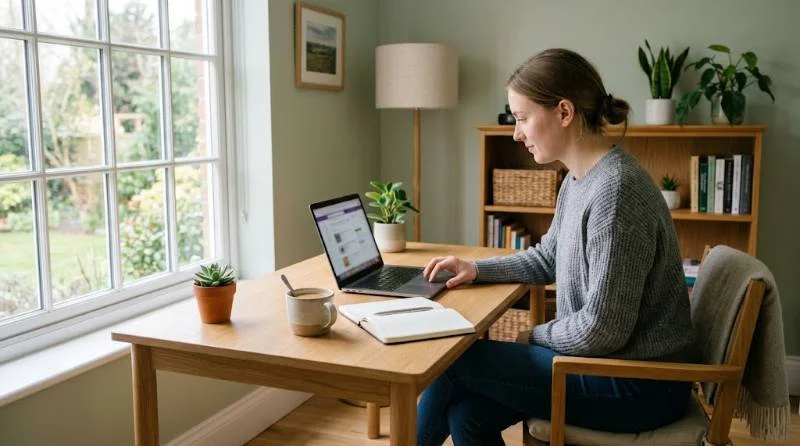 Job seeker browsing listings on a laptop while researching OpenAI careers